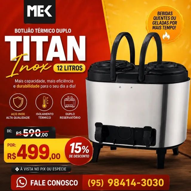 Botijão Termico de Inox