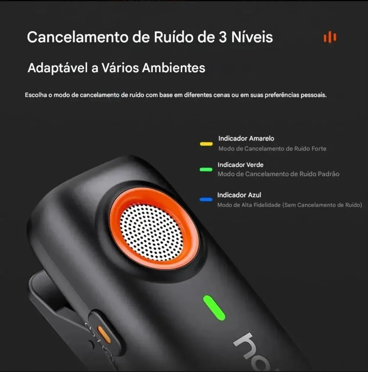 Microfone sem fio profissional, Hohem MIC-01 (Caixa aberta) - Foto 4