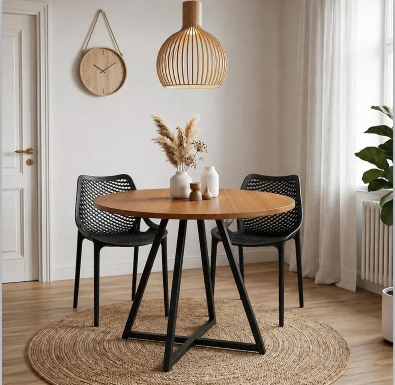 Mesa de Jantar Redonda Industrial 90cm - Design Moderno e Sofisticado