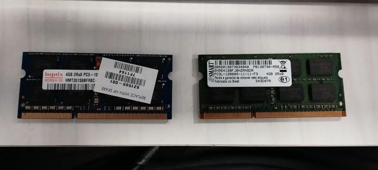 Vendo memórias ram para notebook