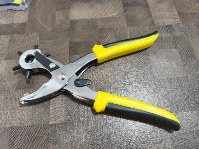 Alicate Vaador e Furador  9 polegadas Artesanato profissional 5 mm Couro 6 furos - Foto 3