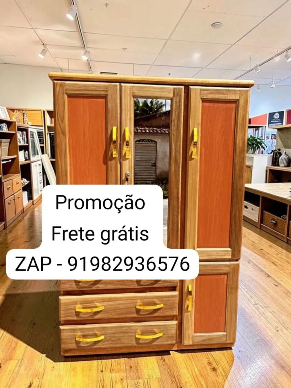 Guarda roupa de solteiro com espelho NOVO! - Foto 4