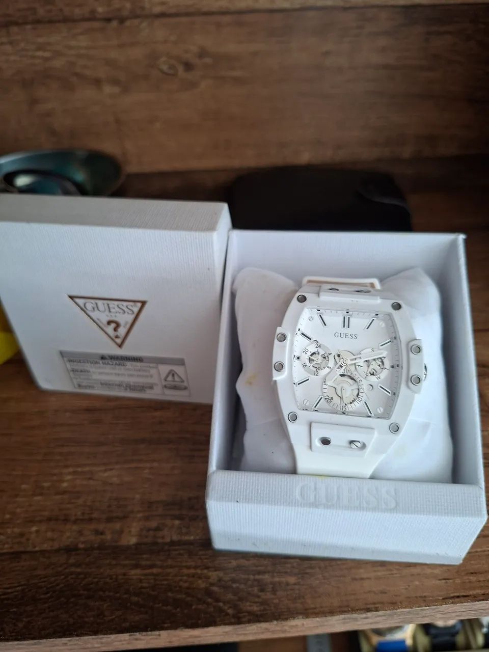 Relógio Guess Masculino Branco Transparente Original com Caixa