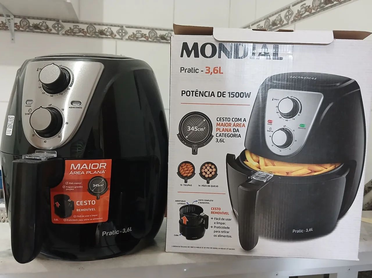 Air Fryer Mondial - Pratic 3,6L - Nova em folha - Foto 3
