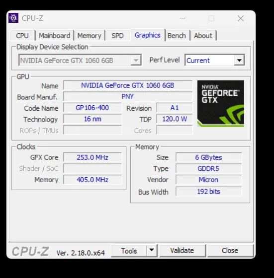Placa de Video 1060 6GB Nvidia