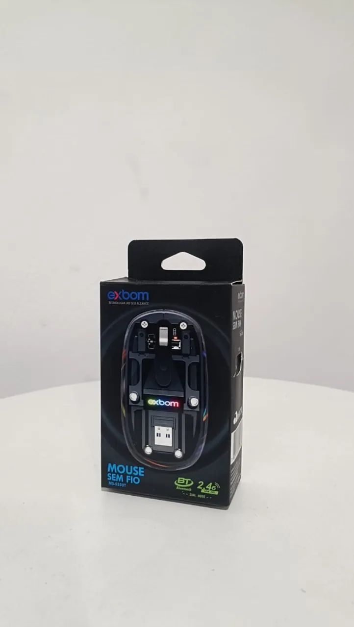Mouse Exbom MS-S350T Transparente RGB 2.4G | Bluetooth 