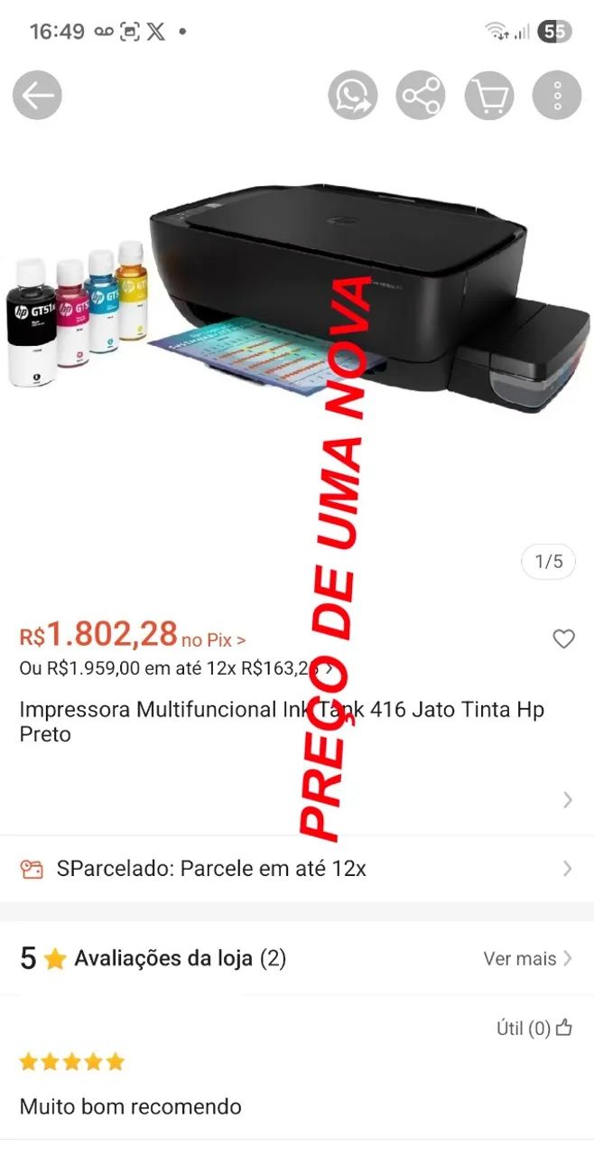 Impressora HP Tank 316 bivolt - Foto 5