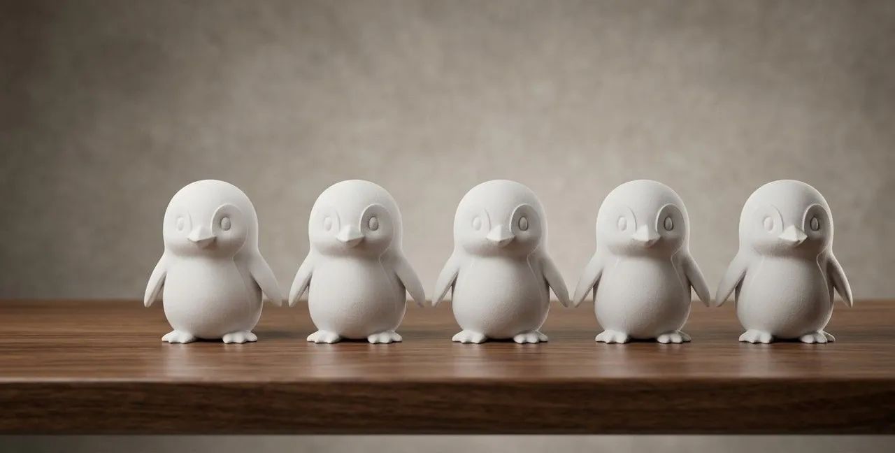 20 mini pinguins gesso cru 