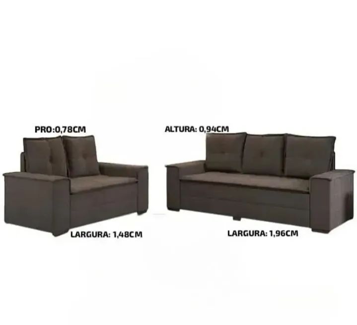Sofá Aurora conjunto de 2 e 3 lugares novo  - Foto 3