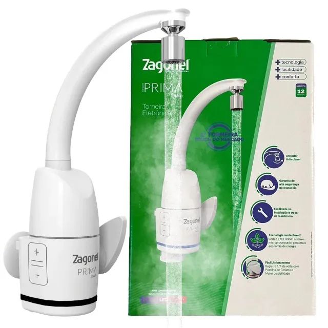 Torneira Prima Eletrônica 5500w 220v Branco Zagonel - Foto 2