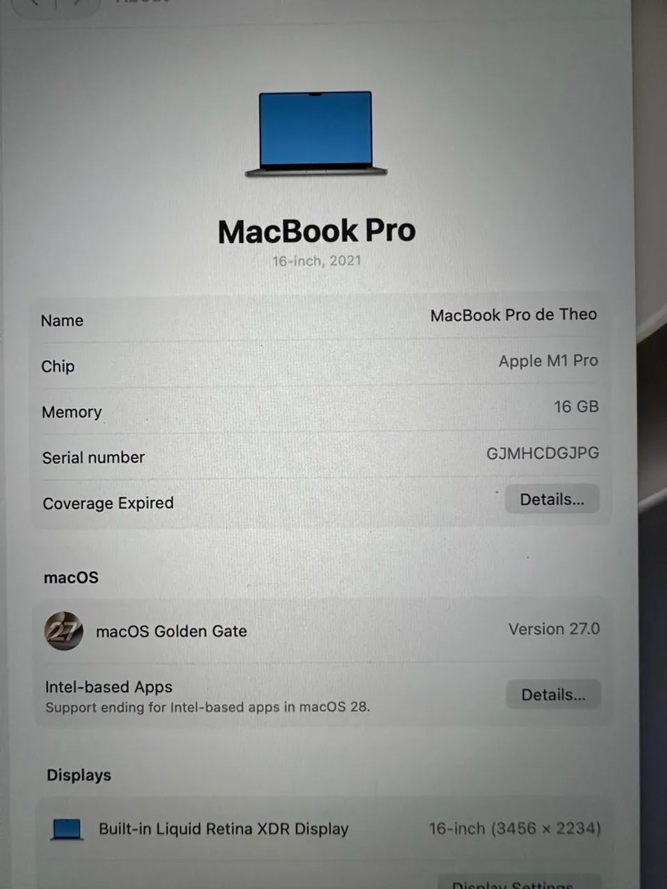 Macbook Pro M1 2021 16/512 16? - Foto 2