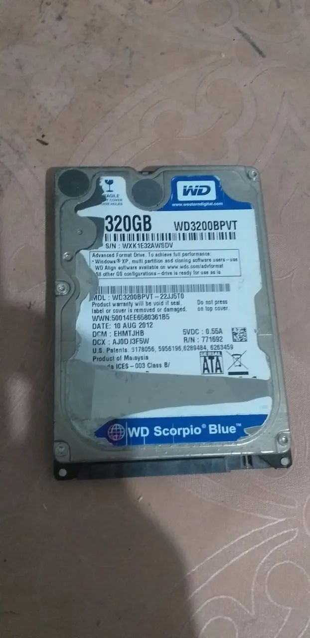 HD 320GB de Notebook 