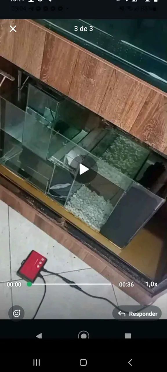 Sump 75x30x40 com caixa de reposição,água doce ou marinho 
