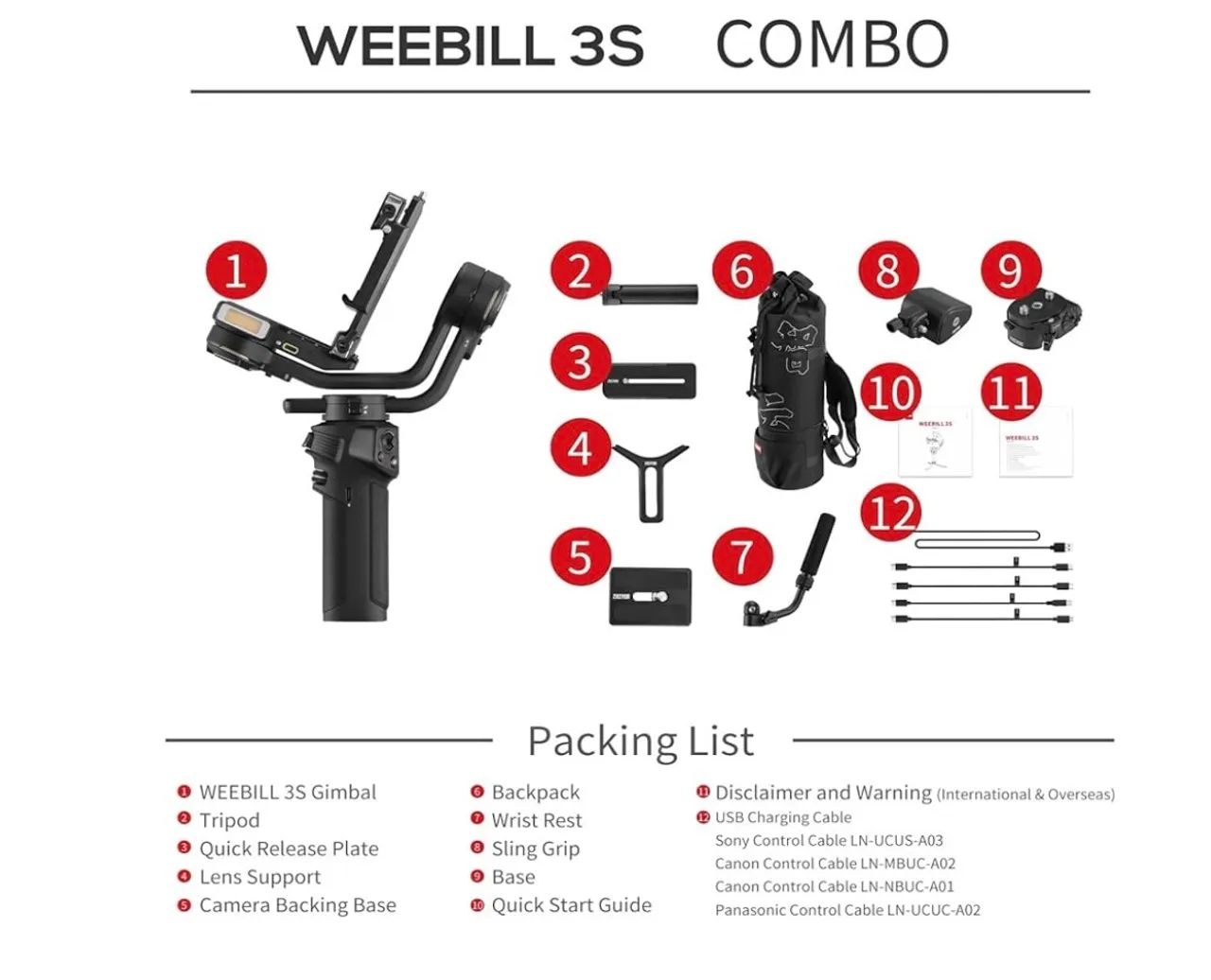 Zhiyun Weebill 3S Combo, estabilizador de vídeo profissional - Foto 5
