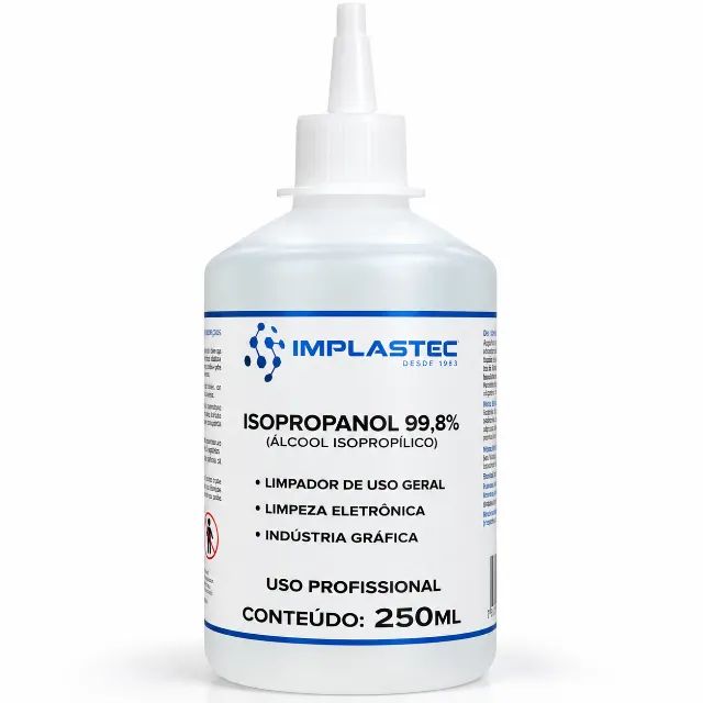 Álcool Isopropílico 99,8% Implastec 250ml Placas Eletrônicas