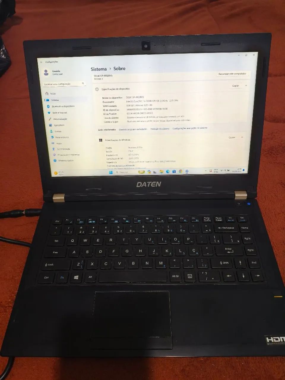 Notebook DATEN I5 HD SSD 512