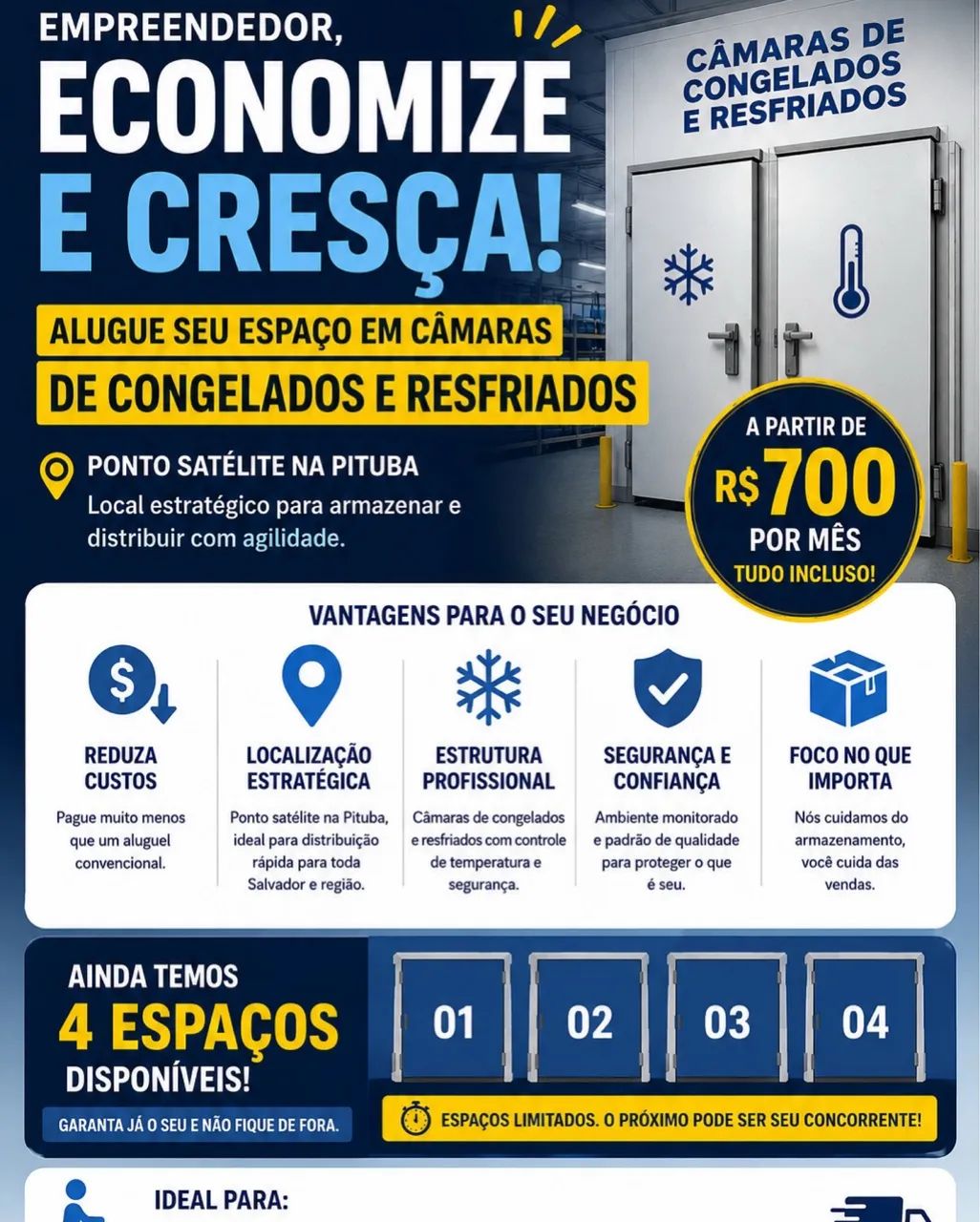 Aluguel camara fria compartilhada 