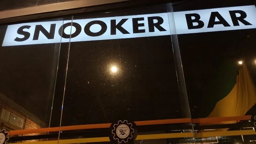 Luminoso escrito snooker bar estilo caixa