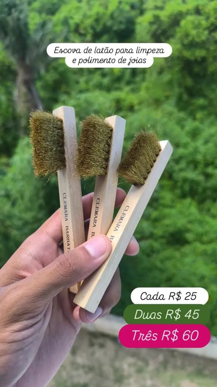 Escova de latão para limpar Prata, Pronta entrega