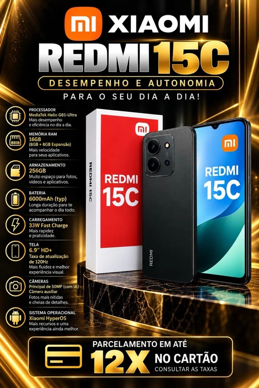 Celular XIAOMI REDMI 15C 8/256 GB