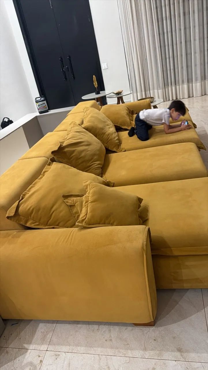 Sofa Mostarda 4 lugares c móvel  - Foto 5