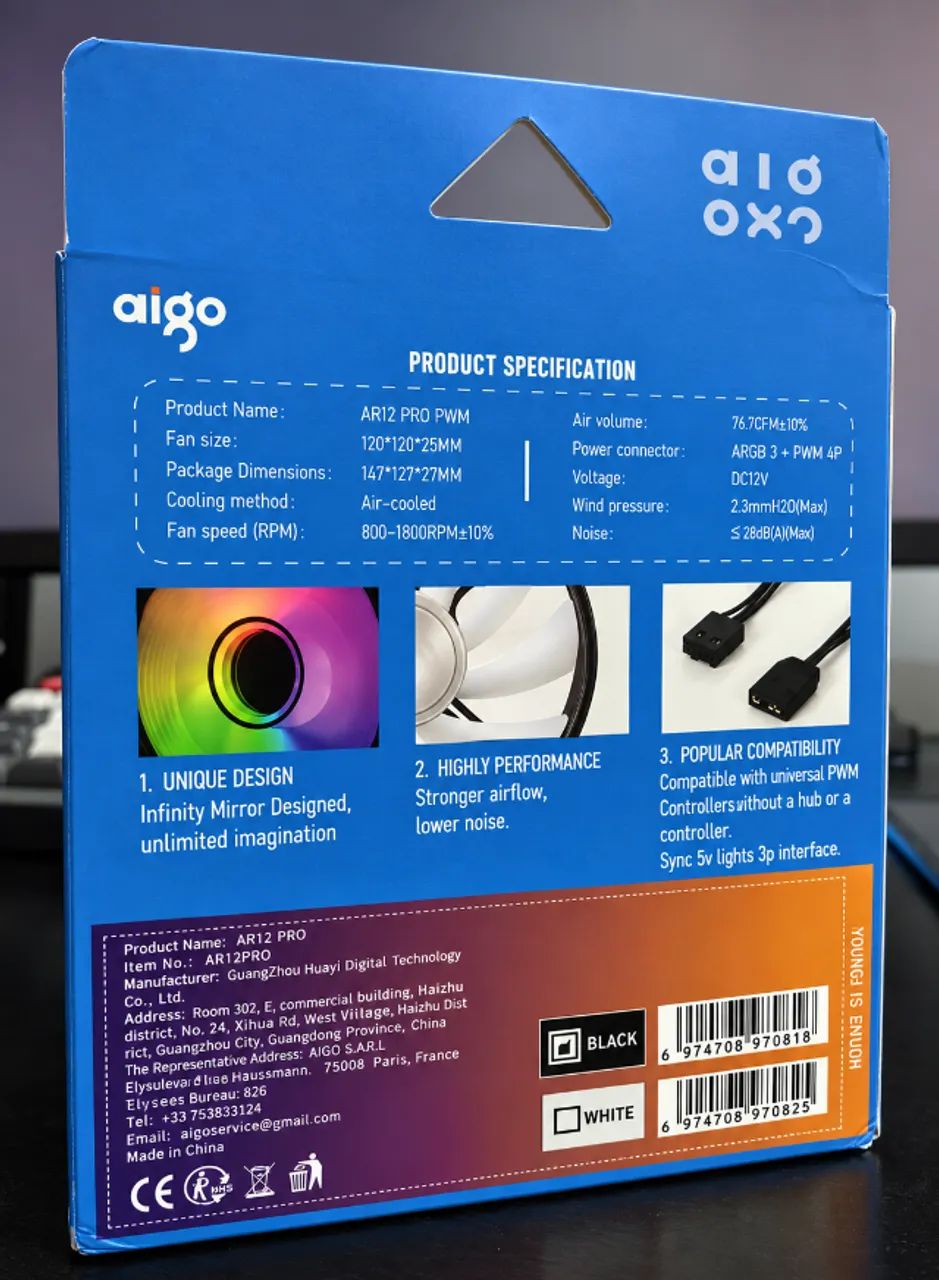 Kit Ventoinha Aigo AR12 Pro 120mm - Foto 3