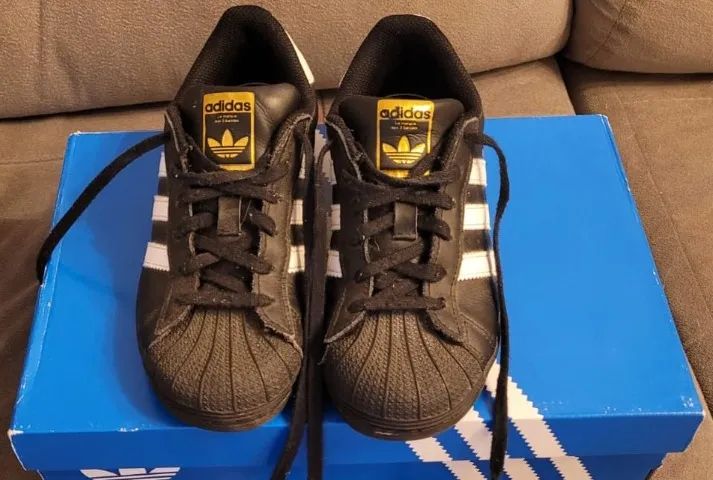 Tênis Infantil Adidas Superstar Preto Original - Tamanho 28 - Foto 6