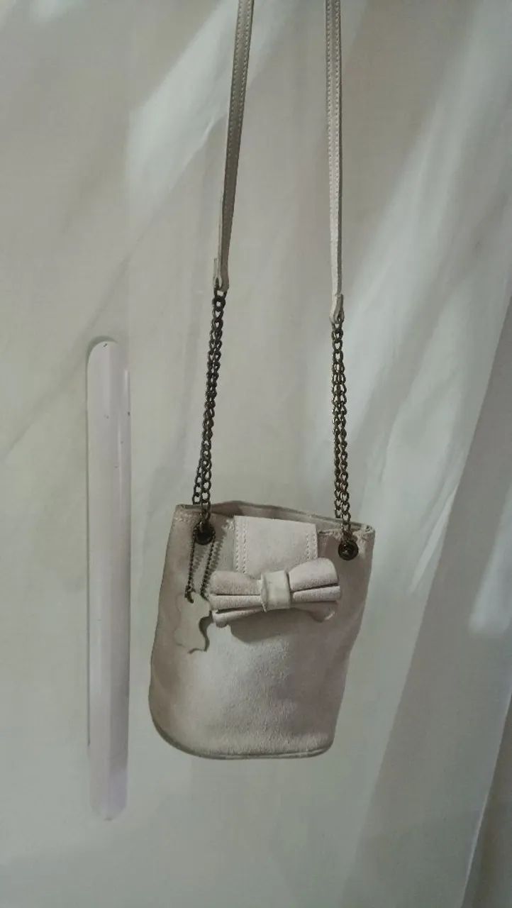 Bolsa camurça bege alça 