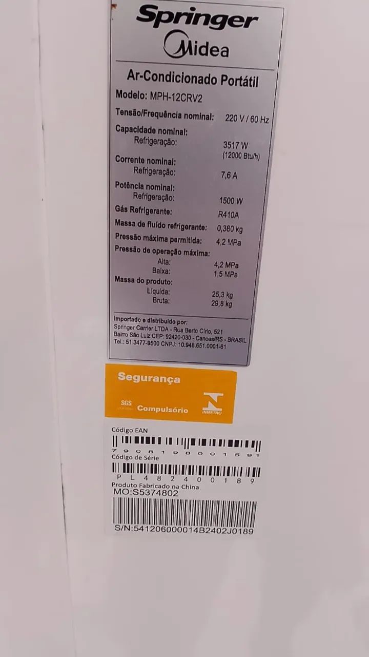 Ar Condicionado Portátil Midea 12mil btus + extensor 5M extra - Foto 4