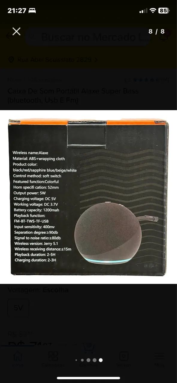 Caixa Bluetooth super Bass (Alaxe)  - Foto 3