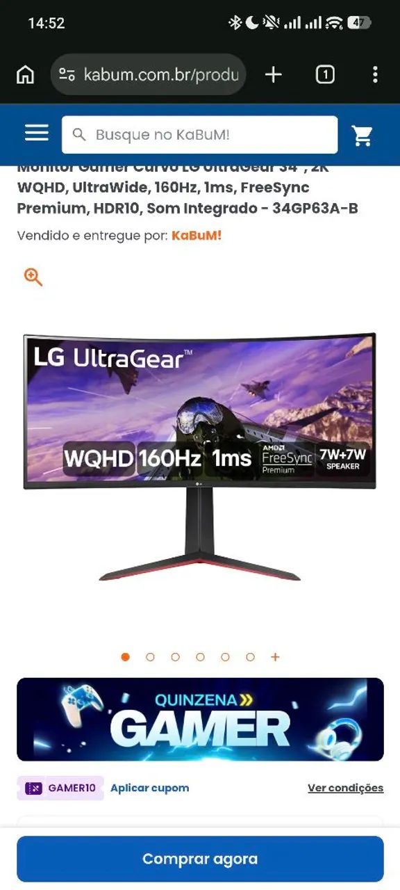 Monitor 34 ultra wide gears lg