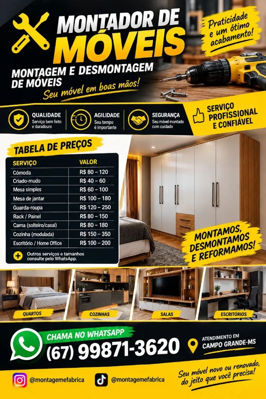Montagem guarda roupas móveis e outros serviços de casa