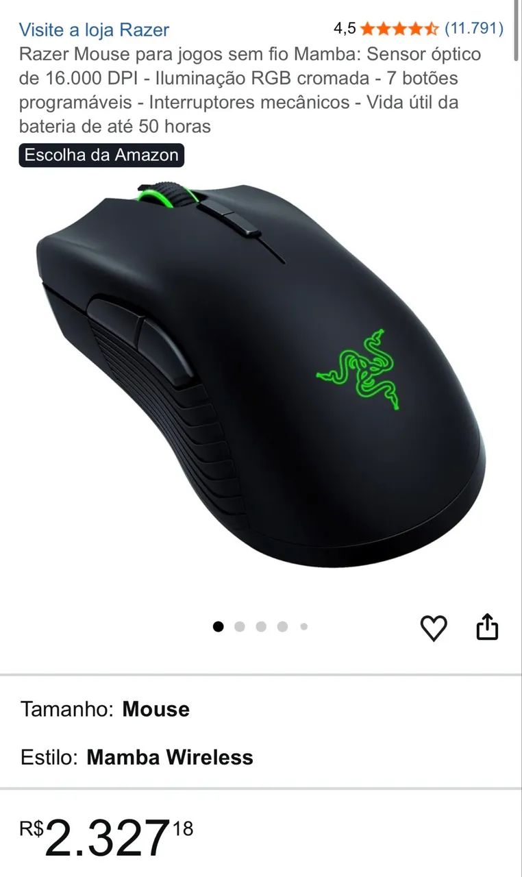 Mouse Gamer Razer Mamba Wireless (IMPORTADO) - Foto 4
