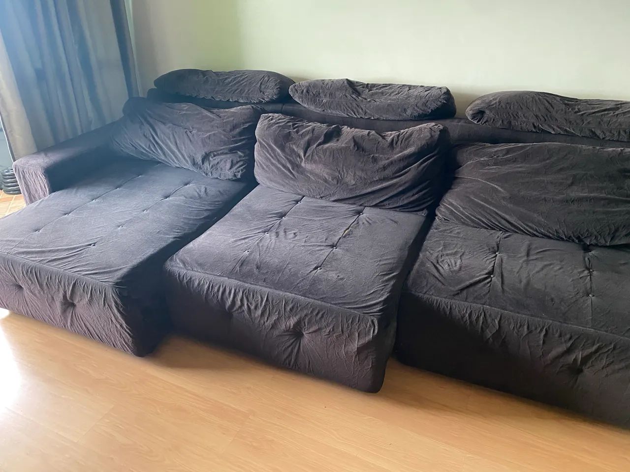 Sofá retrátil 3,60x1,20 - Plenitude - 2 módulos - preto 