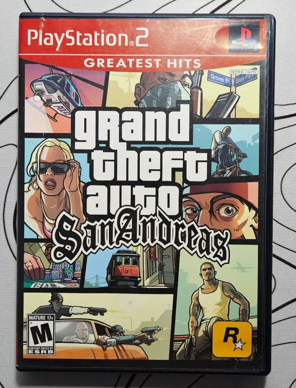 [PS2] Capa com Manual e Mapa GTA San Andreas Greatest Hits PS2