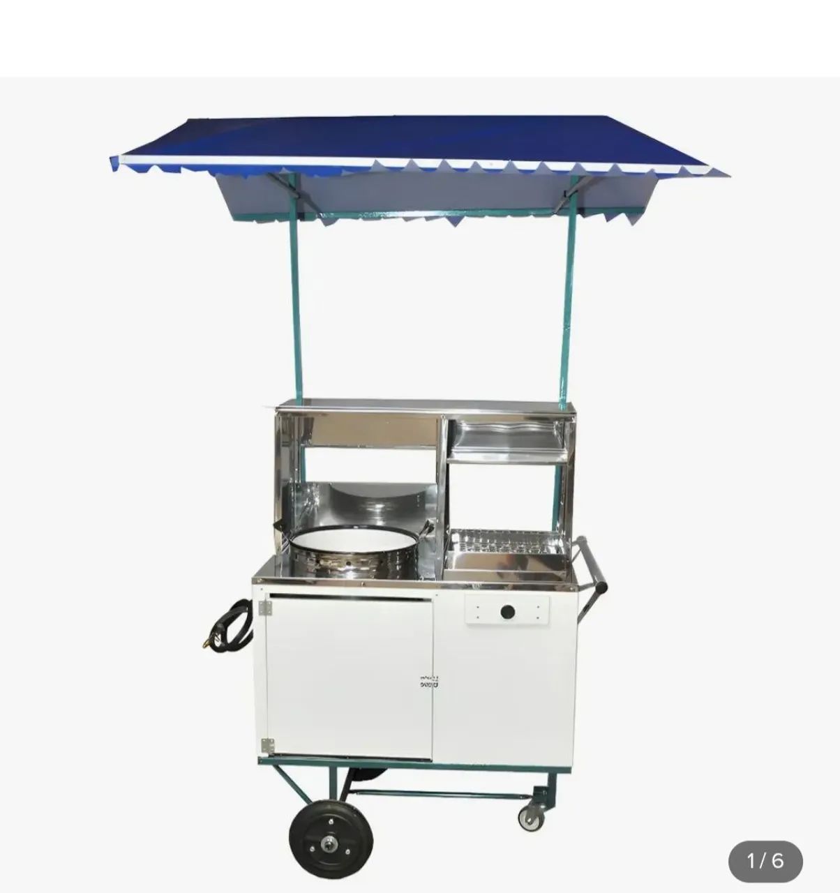 CARRINHO DE BATATA FRITA NOVO NA EMBALAGEM COM TOLDO