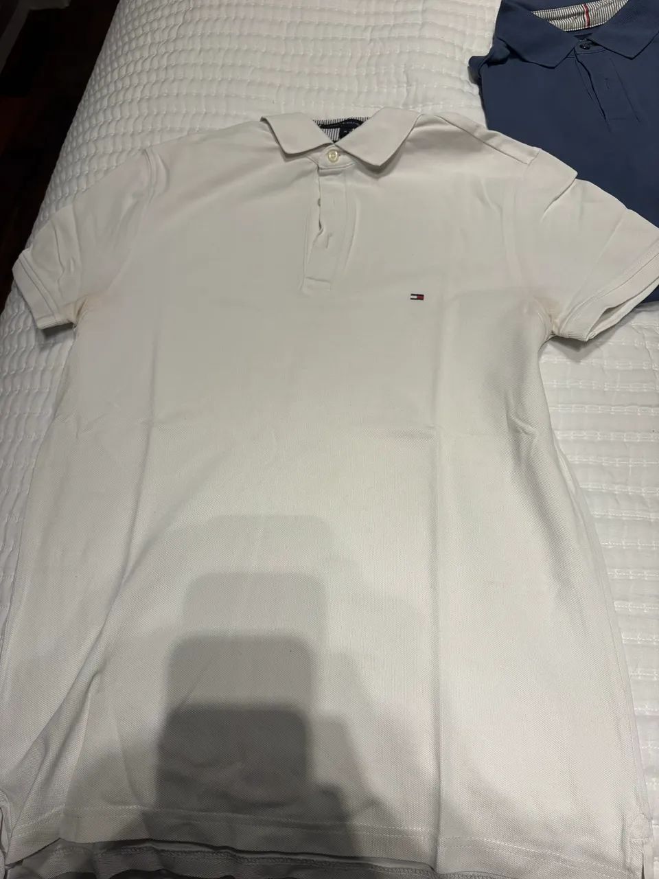 Polo Tommy Hilfiger slim fit branca 