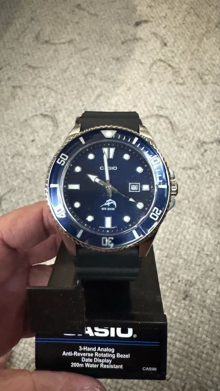 Relógio Casio Duro Marlin azul marinho novo