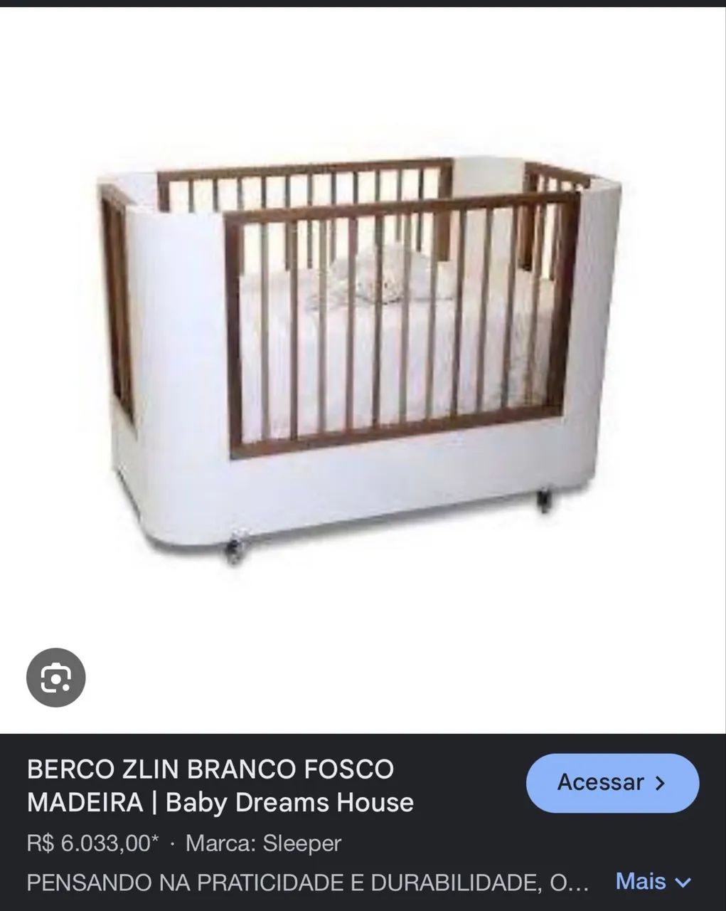 BERÇO ZLIN BRANCO/MADEIRA 3 em 1 - Foto 4