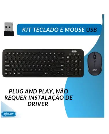 Kit Teclado E Mouse Sem Fio Wireless Usb Para Notebook Pc - Foto 3