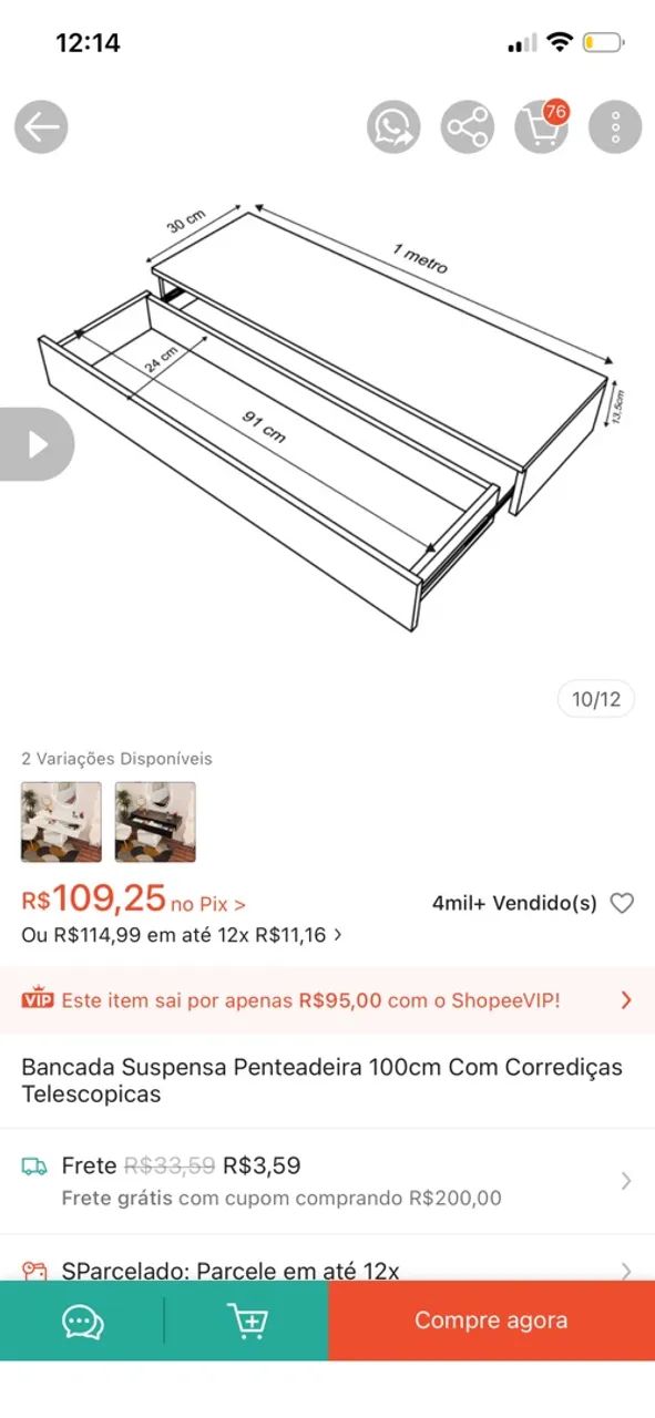 Prateleira suspensa - Foto 2