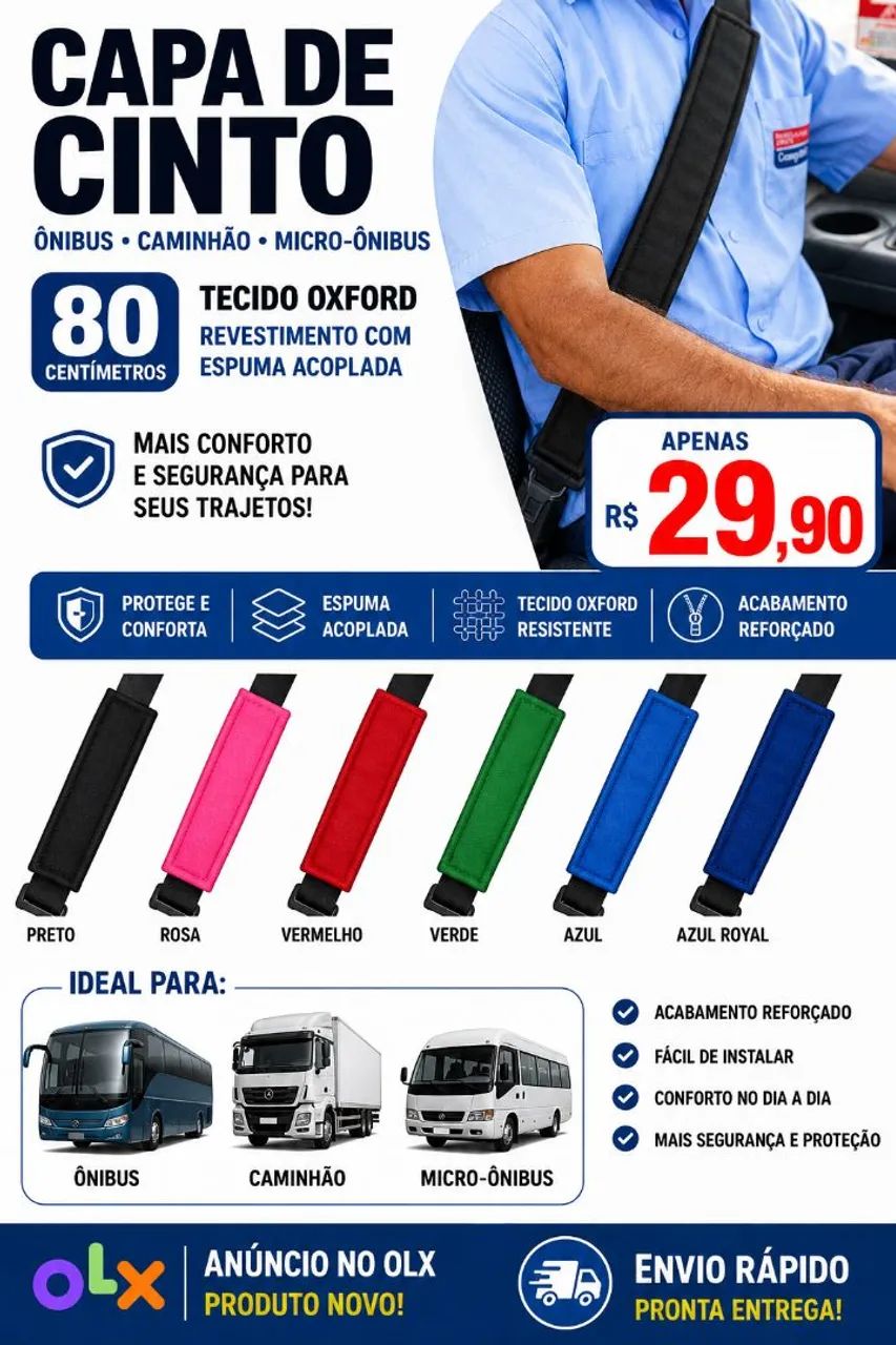 Capa de cinto para ônibus caminhão micro ônibus  - Foto 2