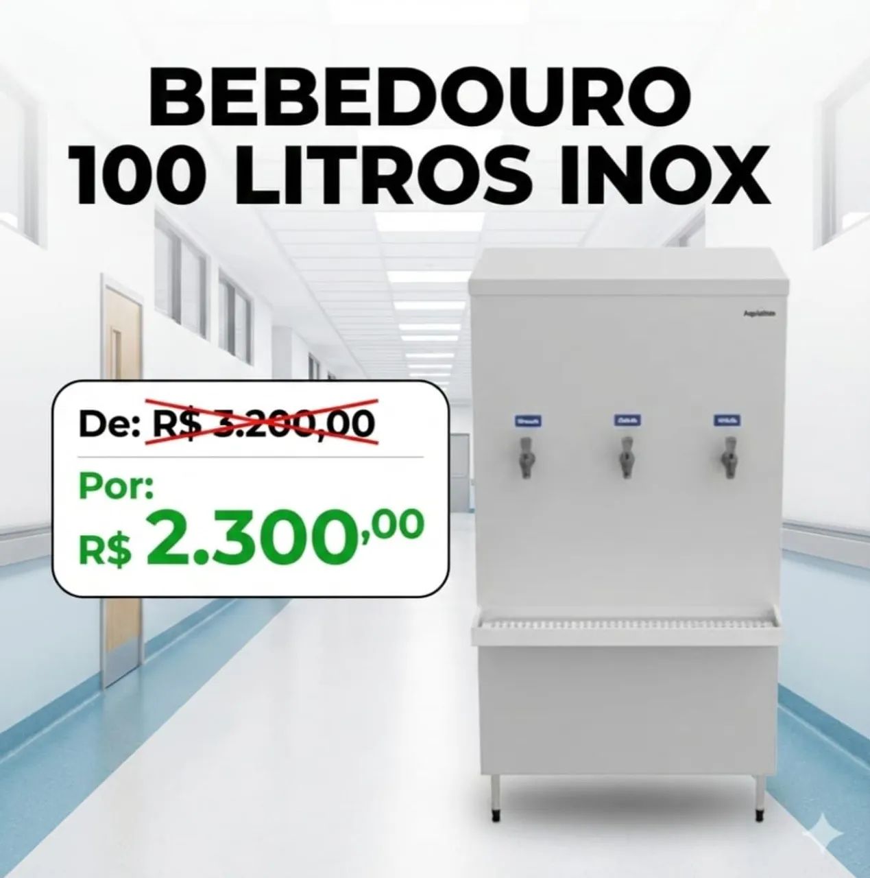 Bebedouro 100 litros Inox