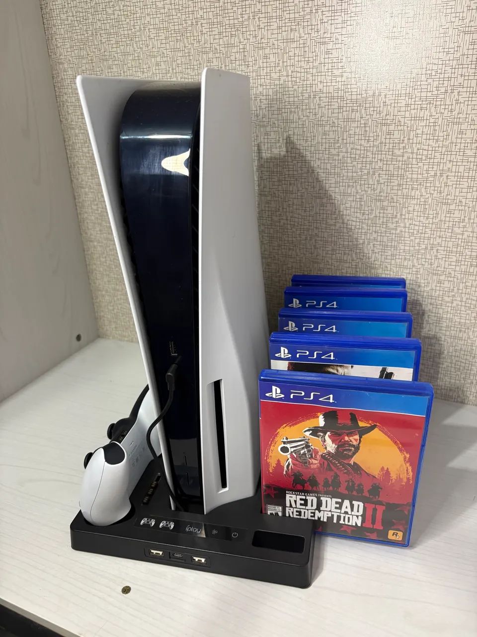 Base com cooler e carregador para PS5 Fat com leitor - Foto 5