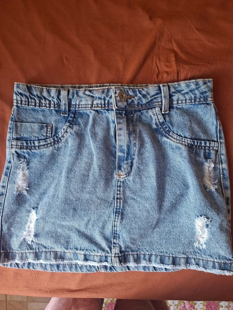 saia jeans azul