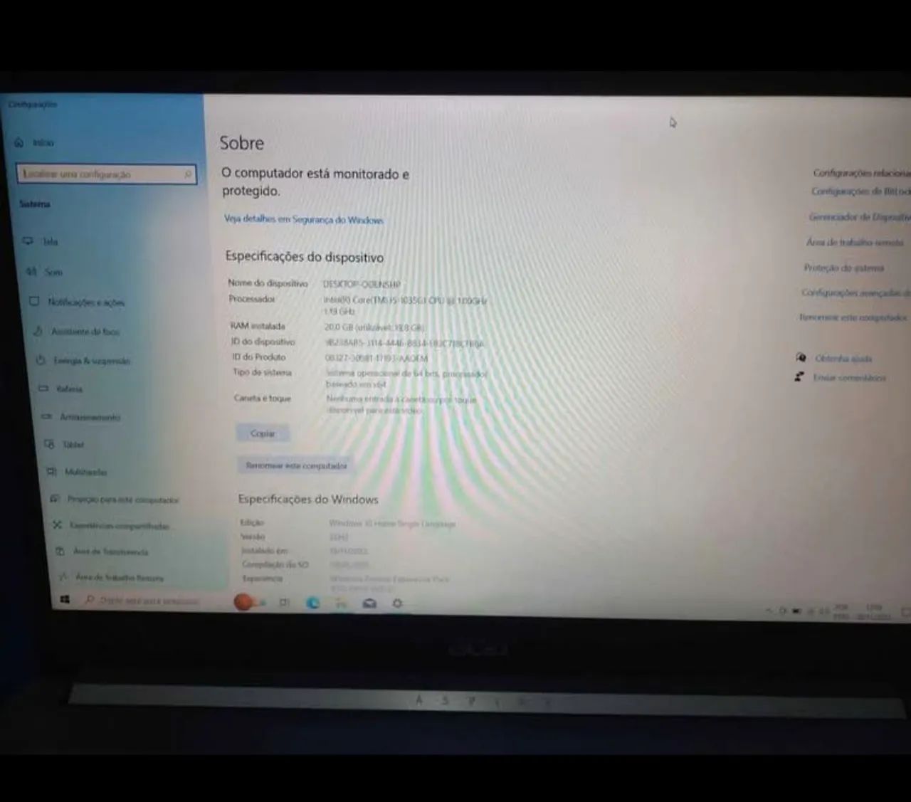 Notebook Acer Aspire 5 - Core i5 10th | 20GB RAM  - Foto 2