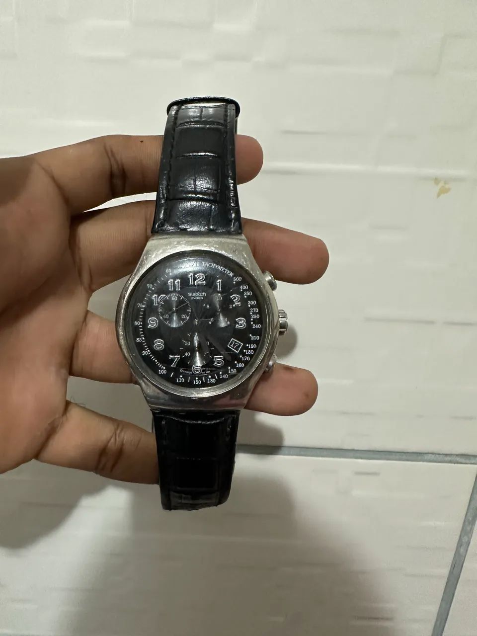Swatch pulseira couro