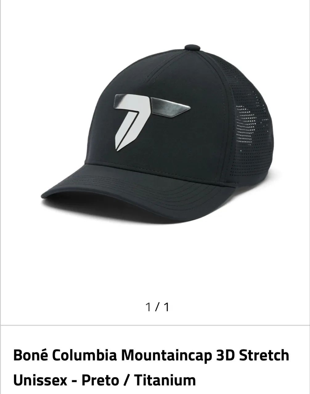 Boné Columbia Mountaincap 3D Stretch Unissex - Preto / Titanium - Foto 3