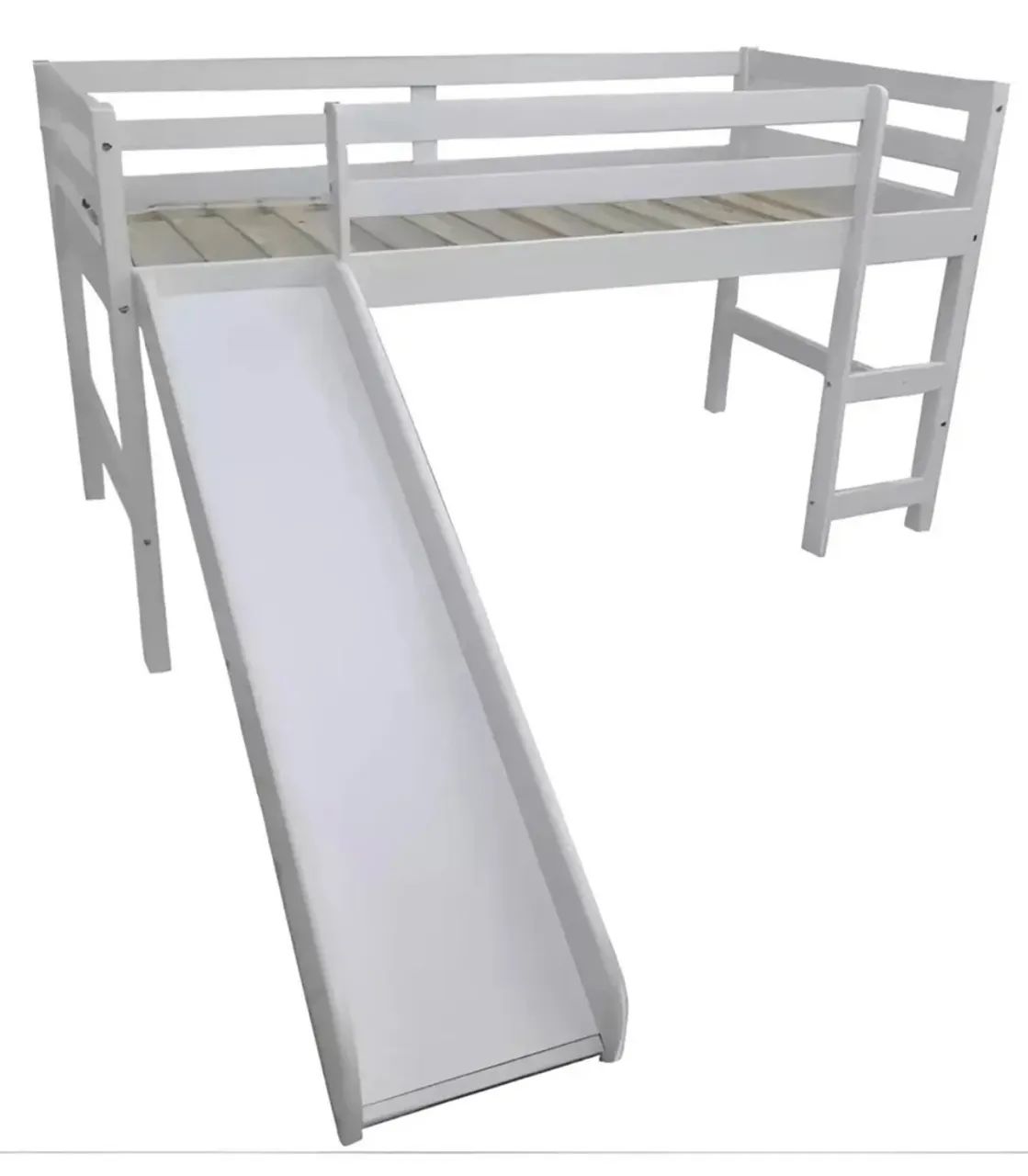 CAMA PLAYGROUND INFANTIL COM ESCORREGADOR - BRANCA