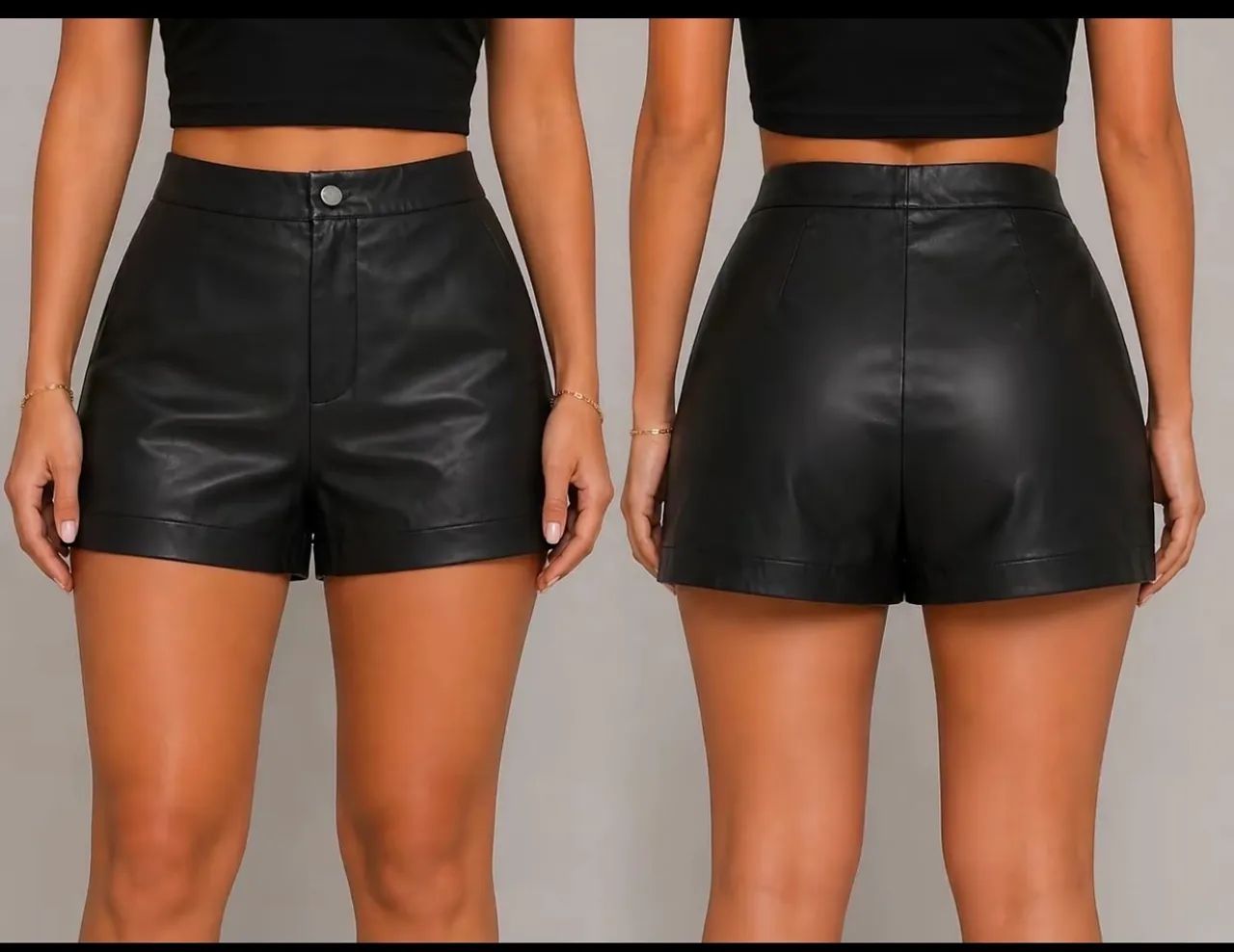 Short couro fake 